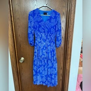 Just...Taylor Purple and White Paisley Midi Dress